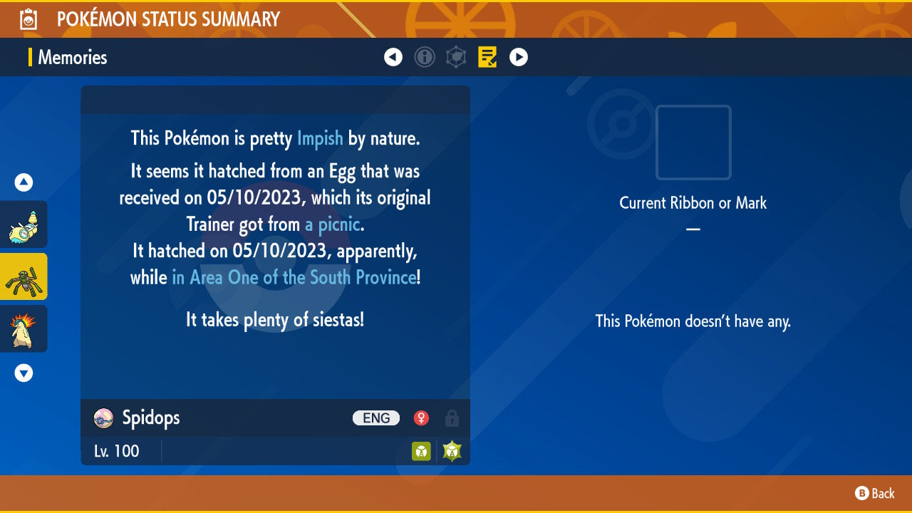 Pokemon Scarlet and Violet Shiny Spidops 6IV-EV Trained - Pokemon4Ever