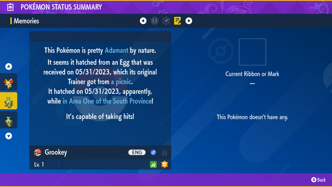 Pokemon Scarlet and Violet Shiny Grookey 6IV-EV Trained - Pokemon4Ever