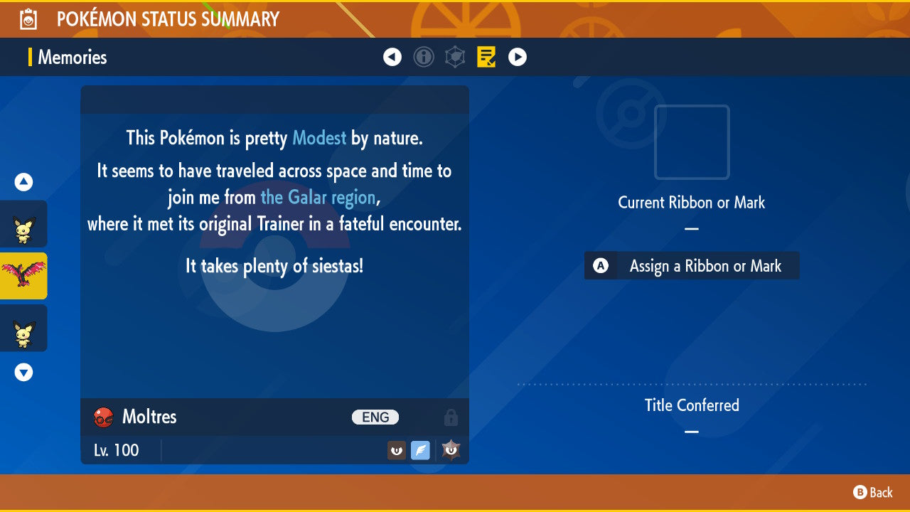 Pokemon Scarlet and Violet Shiny Galarian Moltres 6IV-EV Trained - Pokemon4Ever