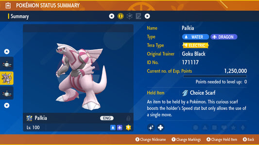 Pokemon Scarlet and Violet Shiny Palkia 6IV-EV Trained - Pokemon4Ever