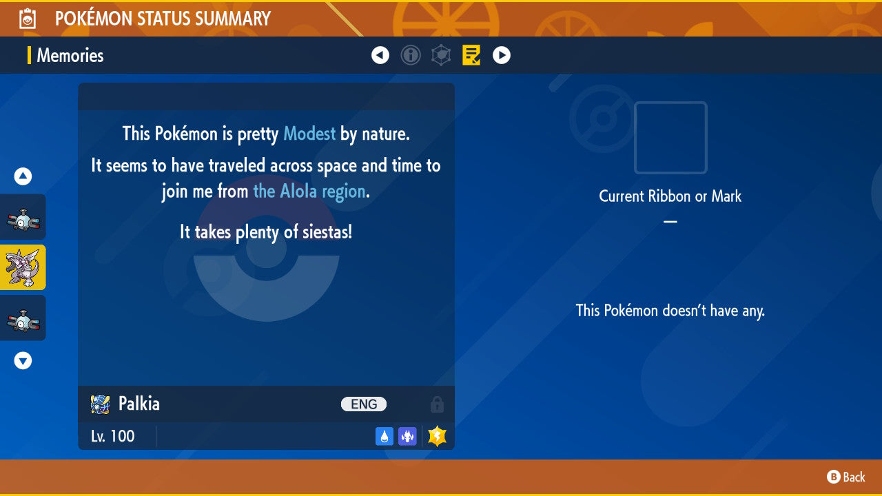 Pokemon Scarlet and Violet Shiny Palkia 6IV-EV Trained - Pokemon4Ever