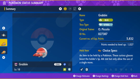 Pokemon Scarlet and Violet Marked Shiny Grubbin 6IV-EV Trained - Pokemon4Ever