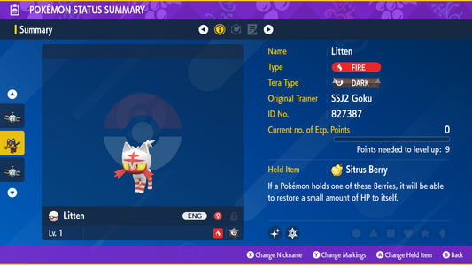 Pokemon Scarlet and Violet Shiny Litten 6IV-EV Trained - Pokemon4Ever