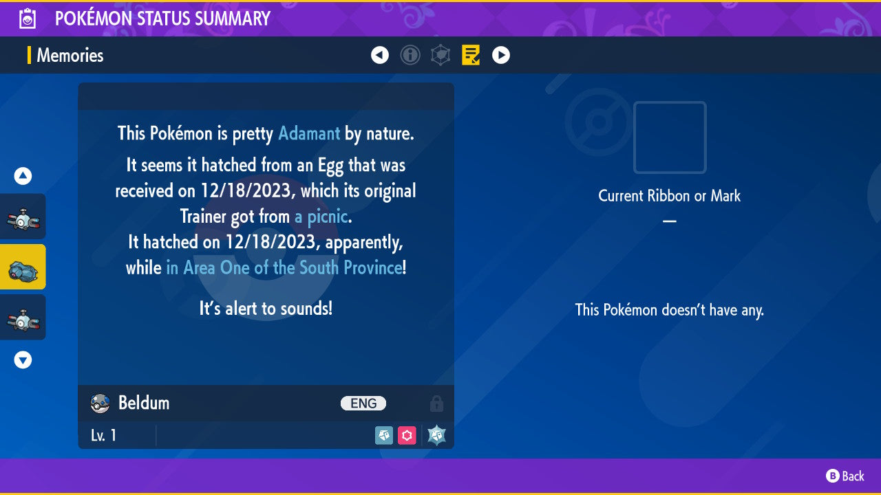 Pokemon Scarlet and Violet Shiny Beldum 6IV-EV Trained - Pokemon4Ever