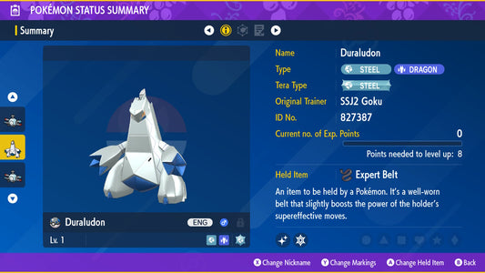 Pokemon Scarlet and Violet Shiny Duraludon 6IV-EV Trained - Pokemon4Ever