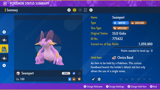 Pokemon Scarlet and Violet Shiny Swampert 6IV-EV Trained - Pokemon4Ever