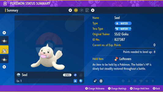 Pokemon Scarlet and Violet Shiny Seel 6IV-EV Trained - Pokemon4Ever