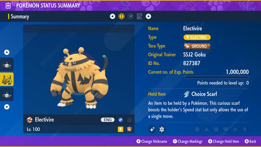 Pokemon Scarlet and Violet Shiny Electivire 6IV-EV Trained - Pokemon4Ever