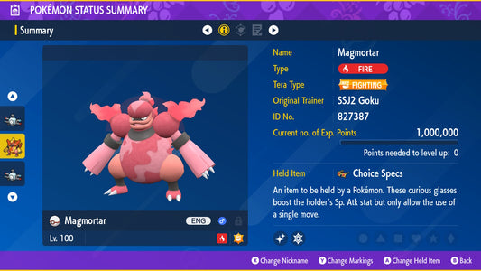 Pokemon Scarlet and Violet Shiny Magmortar 6IV-EV Trained - Pokemon4Ever