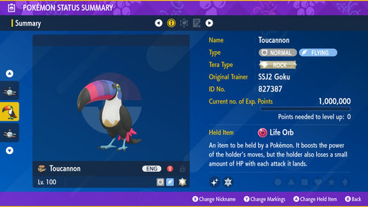 Pokemon Scarlet and Violet Shiny Toucannon 6IV-EV Trained - Pokemon4Ever