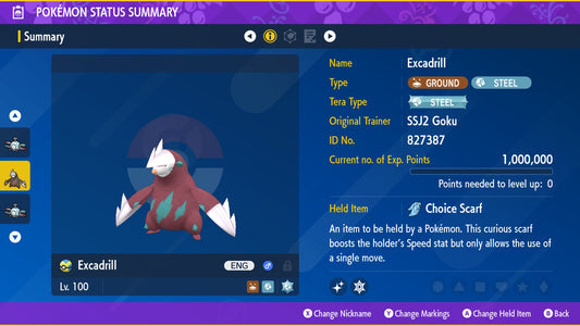 Pokemon Scarlet and Violet Shiny Excadrill 6IV-EV Trained - Pokemon4Ever