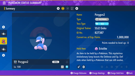 Pokemon Scarlet and Violet Shiny Porygon2 6IV-EV Trained - Pokemon4Ever