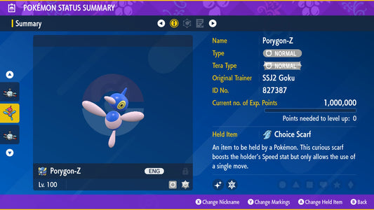 Pokemon Scarlet and Violet Shiny Porygon-Z 6IV-EV Trained - Pokemon4Ever