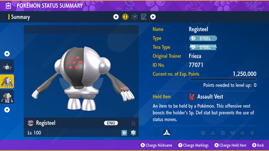 Pokemon Scarlet and Violet Registeel 6IV-EV Trained - Pokemon4Ever