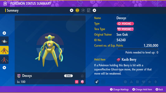 Pokemon Scarlet and Violet Shiny Deoxys 6IV-EV Trained - Pokemon4Ever