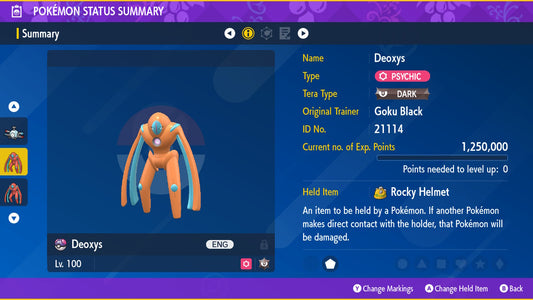 Pokemon Scarlet and Violet Deoxys-Defense Form 6IV-EV Trained - Pokemon4Ever