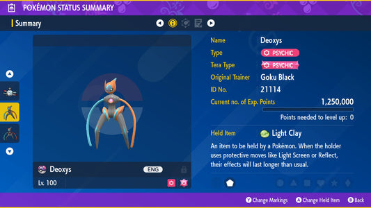 Pokemon Scarlet and Violet Deoxys-Speed Form 6IV-EV Trained - Pokemon4Ever