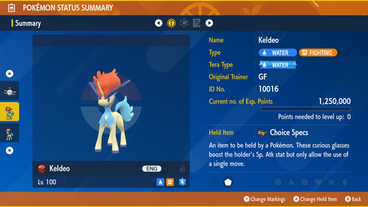Pokemon Scarlet and Violet Keldeo 6IV-EV Trained - Pokemon4Ever