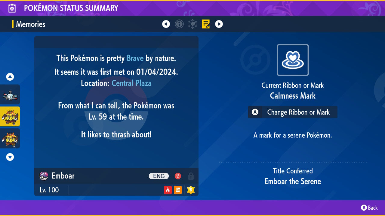 Pokemon Scarlet and Violet Marked Shiny Emboar 6IV-EV Trained - Pokemon4Ever