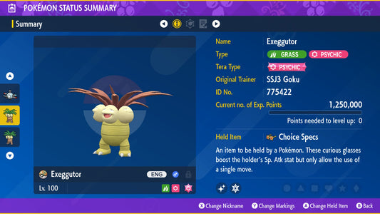 Pokemon Scarlet and Violet Shiny Exeggutor 6IV-EV Trained - Pokemon4Ever