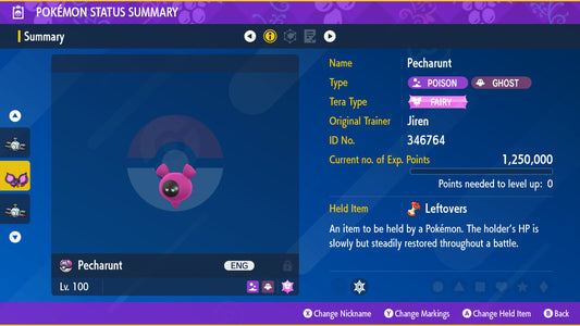 Pokemon Scarlet and Violet Pecharunt 6IV-EV Trained - Pokemon4Ever