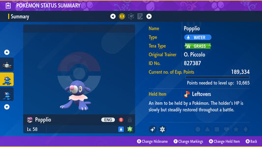 Pokemon Scarlet and Violet Marked Shiny Popplio 6IV-EV Trained - Pokemon4Ever