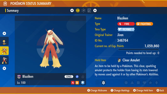 Pokemon Scarlet and Violet Blaziken The Unrivaled 6IV-EV Trained - Pokemon4Ever
