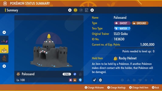 Pokemon Scarlet and Violet Shiny Palossand 6IV-EV Trained - Pokemon4Ever