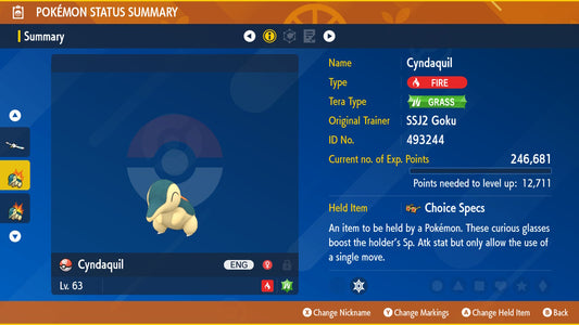 Pokemon Scarlet and Violet Cyndaquil Dusk Mark 6IV-EV Trained - Pokemon4Ever