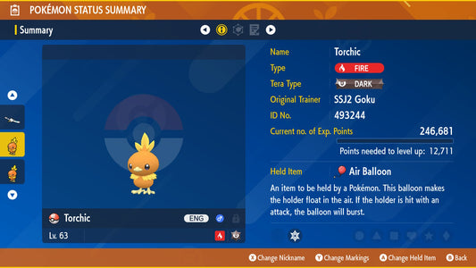 Pokemon Scarlet and Violet Torchic Pumped-Up Mark 6IV-EV Trained - Pokemon4Ever