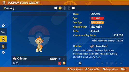 Pokemon Scarlet and Violet Chimchar Scowling Mark 6IV-EV Trained - Pokemon4Ever