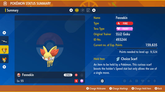 Pokemon Scarlet and Violet Fennekin Mini Mark 6IV-EV Trained - Pokemon4Ever