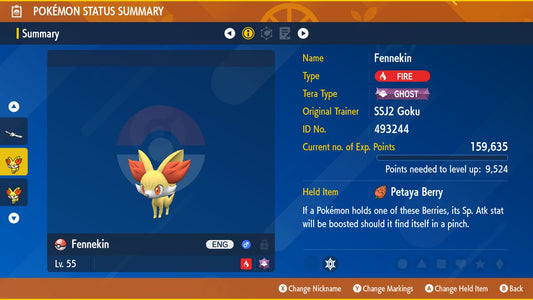 Pokemon Scarlet and Violet Fennekin Joyful Mark 6IV-EV Trained - Pokemon4Ever