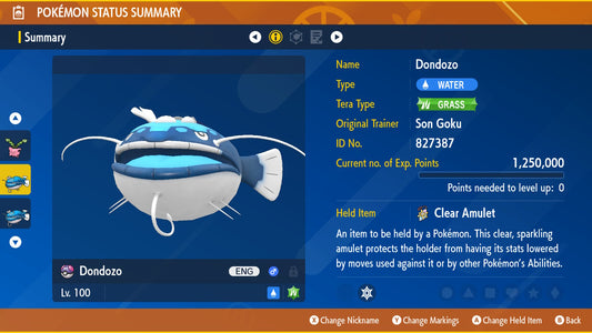 Pokemon Scarlet and Violet Dondozo The Unrivaled 6IV-EV Trained - Pokemon4Ever