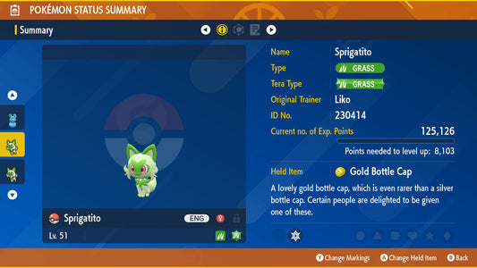 Pokemon Scarlet and Violet Liko's Sprigatito Event 6IV-EV Trained - Pokemon4Ever