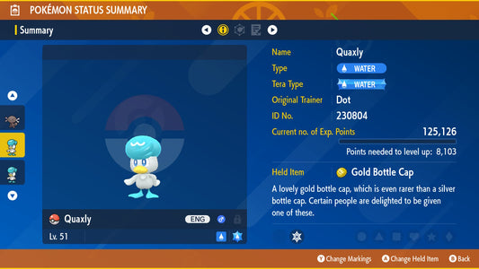 Pokemon Scarlet and Violet Dot's Quaxly Event 6IV-EV Trained - Pokemon4Ever