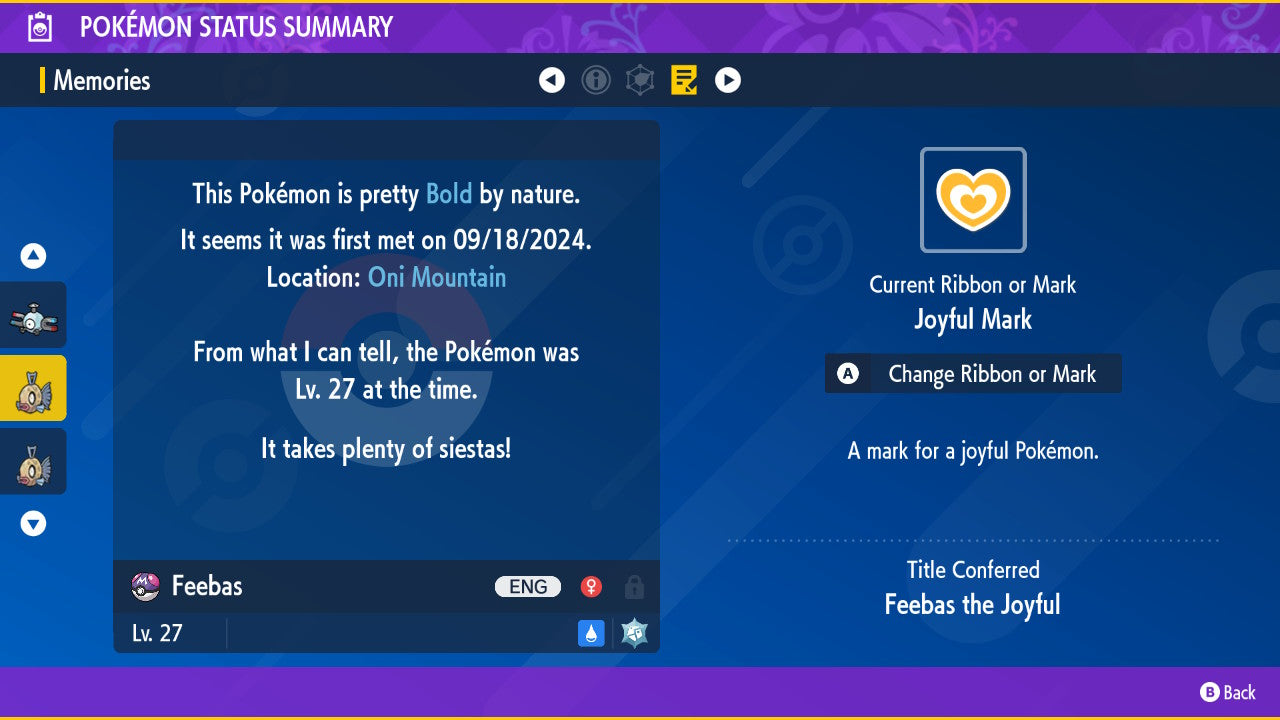 Pokemon Scarlet and Violet Marked Shiny Feebas 6IV-EV Trained - Pokemon4Ever