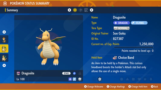 Pokemon Scarlet and Violet Dragonite The Unrivaled 6IV-EV Trained - Pokemon4Ever