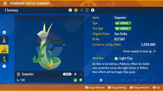 Pokemon Scarlet and Violet Serperior The Unrivaled 6IV-EV Trained - Pokemon4Ever
