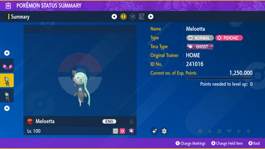 Pokemon Scarlet and Violet Shiny Meloetta 6IV-EV Trained - Pokemon4Ever