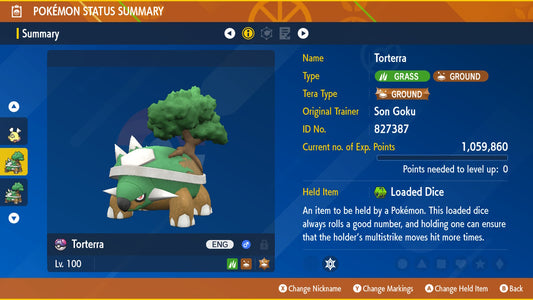 Pokemon Scarlet and Violet Torterra The Unrivaled 6IV-EV Trained - Pokemon4Ever