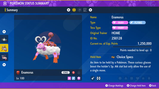 Pokemon Scarlet and Violet Shiny Enamorus-Therian 6IV-EV Trained - Pokemon4Ever