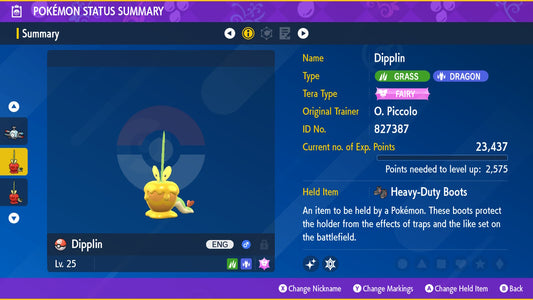 Pokemon Scarlet and Violet Marked Shiny Dipplin 6IV-EV Trained - Pokemon4Ever