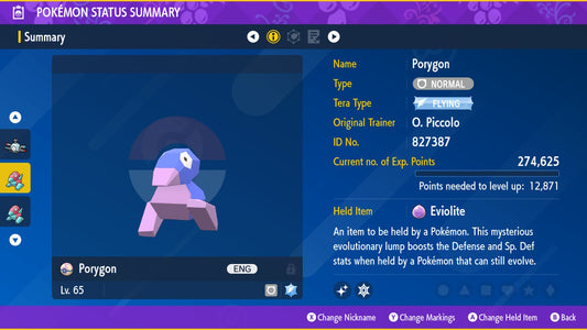 Pokemon Scarlet and Violet Marked Shiny Porygon 6IV-EV Trained - Pokemon4Ever