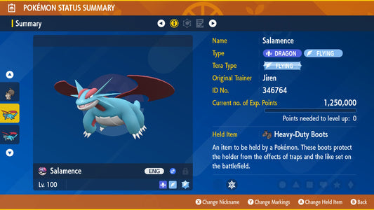Pokemon Scarlet and Violet Salamence The Unrivaled 6IV-EV Trained - Pokemon4Ever
