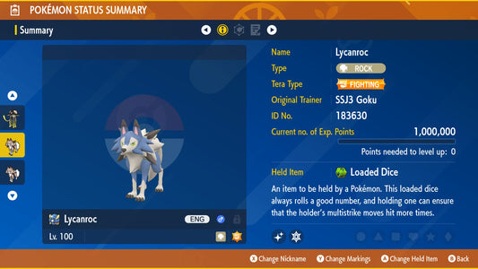 Pokemon Scarlet and Violet Shiny Lycanroc Midday Form 6IV-EV Trained - Pokemon4Ever