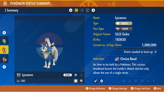 Pokemon Scarlet and Violet Shiny Lycanroc Dusk Form 6IV-EV Trained - Pokemon4Ever