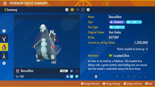 Pokemon Scarlet and Violet Baxcalibur The Unrivaled 6IV-EV Trained - Pokemon4Ever