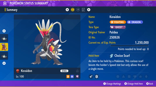 Pokemon Scarlet and Violet Shiny Koraidon 6IV-EV Trained - Pokemon4Ever