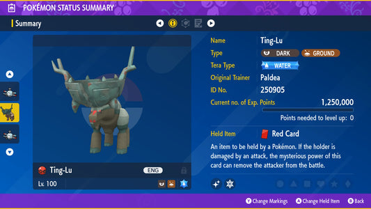 Pokemon Scarlet and Violet Shiny Ting-Lu 6IV-EV Trained - Pokemon4Ever